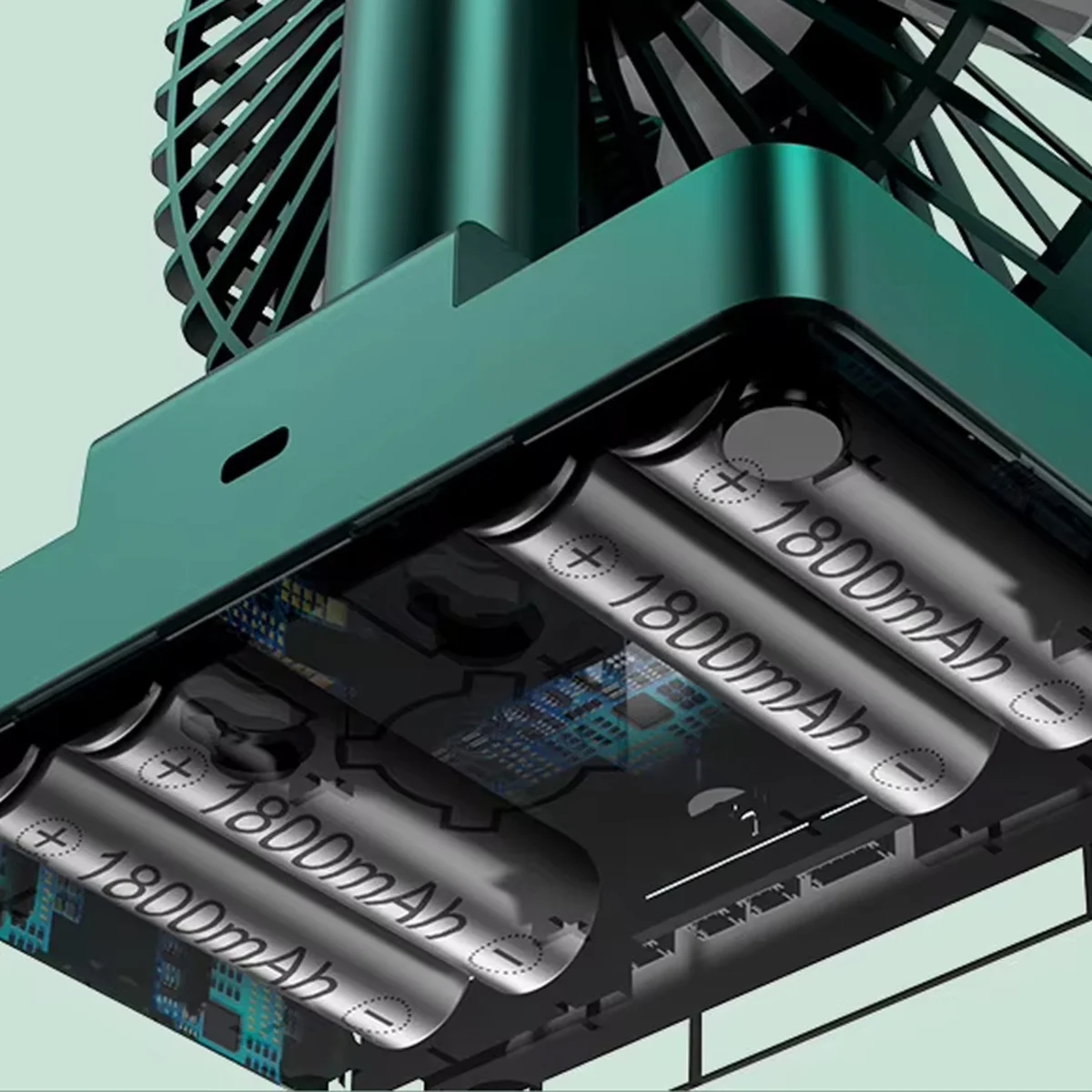 Настольный вентилятор DF11-B with clock 7200 mAh Green