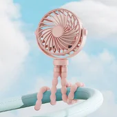 Портативный вентилятор Q2 Octopus 500mAh Pink