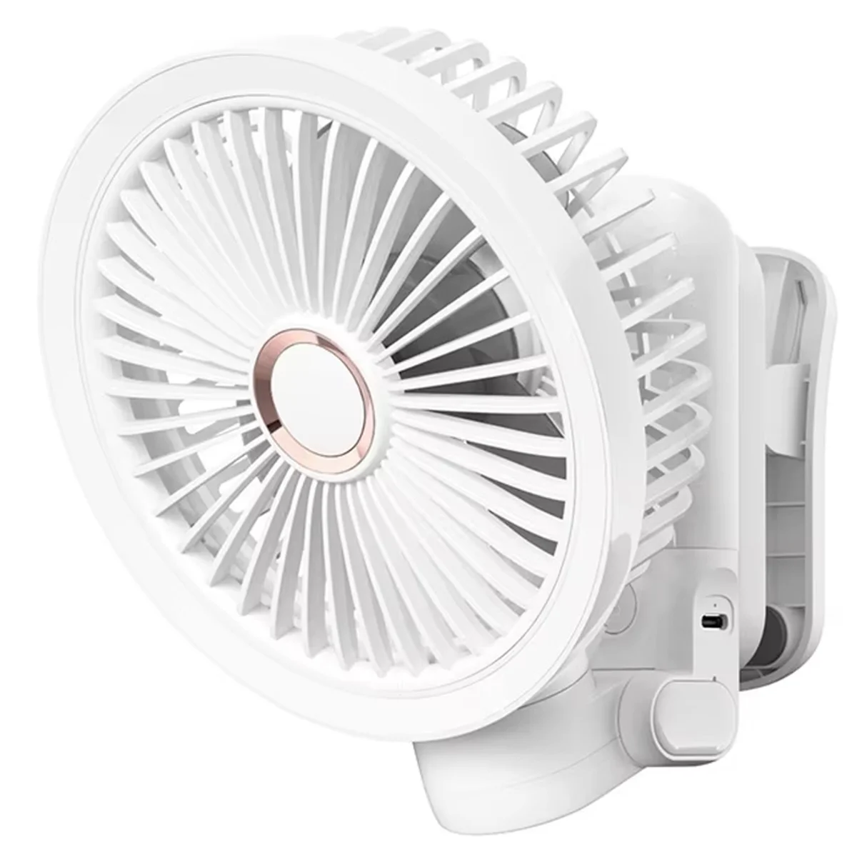 Портативный вентилятор GF12 с зажимом+LED 5400mAh White