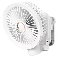 Портативный вентилятор GF12 с зажимом+LED 5400mAh White