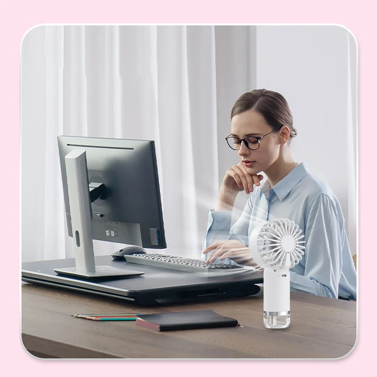 Портативний вентилятор SL610 з водяним охолодженням 500mAh White