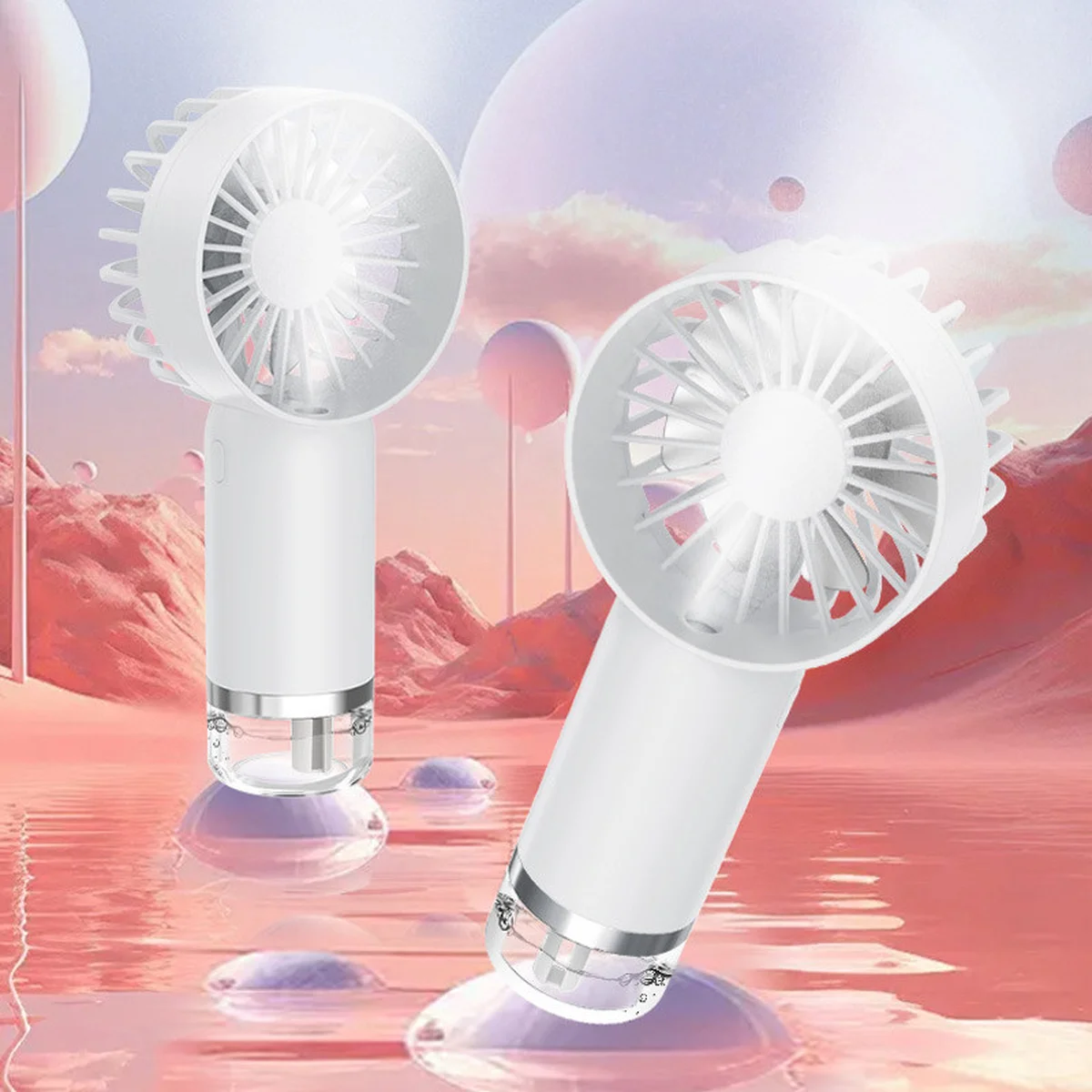 Портативний вентилятор SL610 з водяним охолодженням 500mAh White