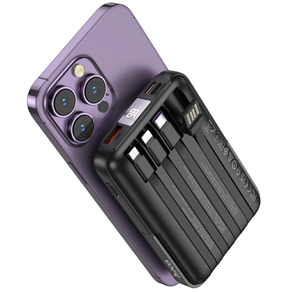 Портативное ЗУ Power Bank Hoco J135 Rico 22.5W+PD20W с БЗУ 10000 mAh Black