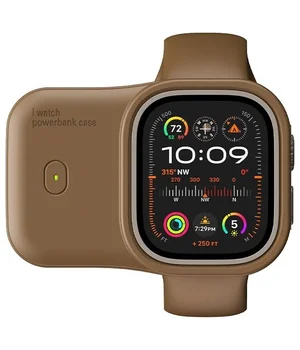 Портативное ЗУ Charging Soft Case for Apple Watch 40/41mm 1200 mAh Brown Портативное ЗУ Charging Soft Case for Apple Watch 40/41mm 1200 mAh Brown