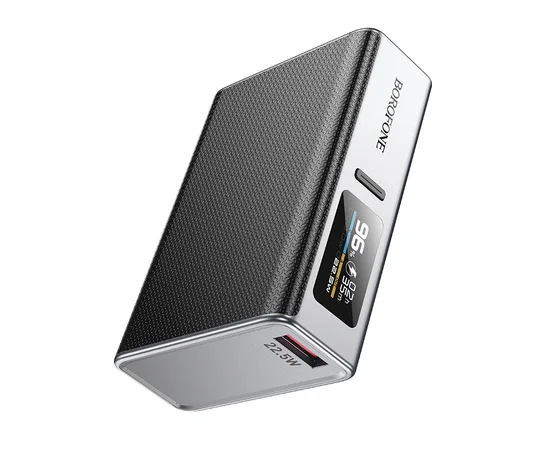 Портативное ЗУ Power Bank BOROFONE BJ72 Energy 22.5W+PD20W with display 10000 mAh Metal gray
