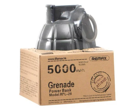 Портативное зарядное устройство Power Bank Remax Grenade RPL-28 5000 mAh Черный
