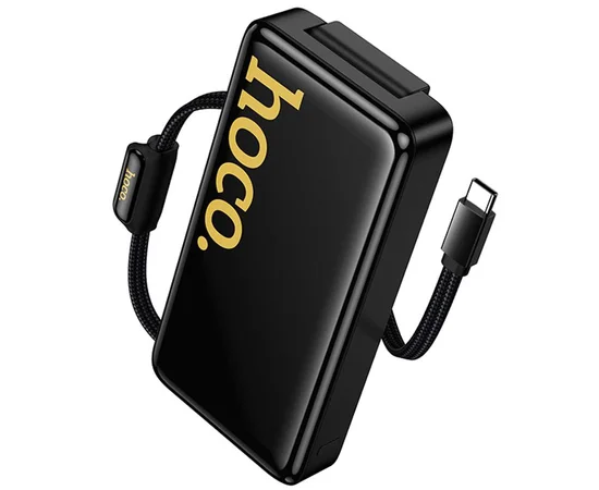 Портативное ЗУ Power Bank Hoco Q45 Worrier 22.5W+PD20W with cable 10000 mAh Black