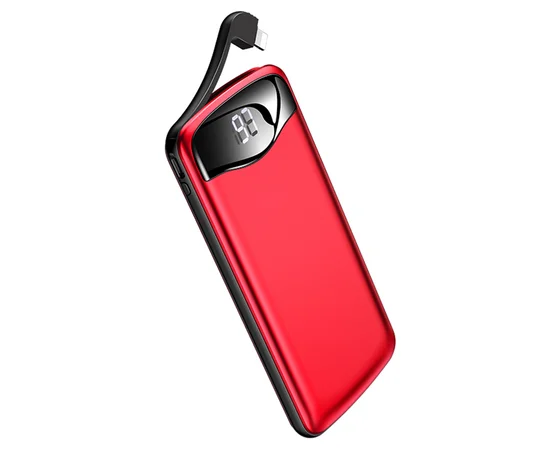 Портативное зарядное устройство Usams US-CD90 Digital Display Aluminum Alloy With Cable 10000mAh Красный