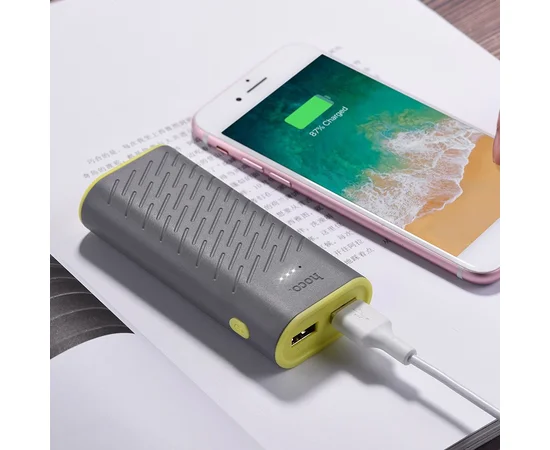 Портативное зарядное устройство Power Bank Hoco B31C "Sharp" 5200 mAh Серый