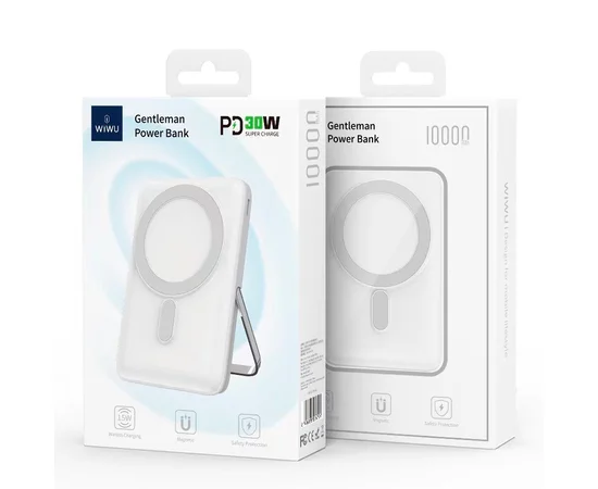 Портативное зарядное устройство Power Bank WIWU Wi-P011 c БЗУ 10000 mAh White