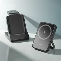 Портативное ЗУ Power Bank + зарядная станция Hoco J149 Victory 3in1 magnetic с БЗУ 5000 mAh Black