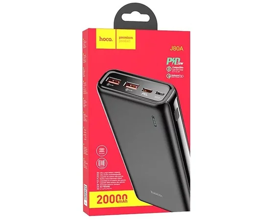 Портативное зарядное устройство Power Bank Hoco J80A 20000 mAh Черный