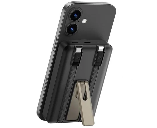 Портативное ЗУ Power Bank WIWU Wi-P056 22.5W+PD20W с БЗУ+iWatch with cable 10000 mAh Black