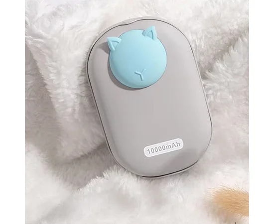 Портативное ЗУ Power Bank GXZ-N705 2in1 с обогревателем для рук 10000 mAh Gray / Cat