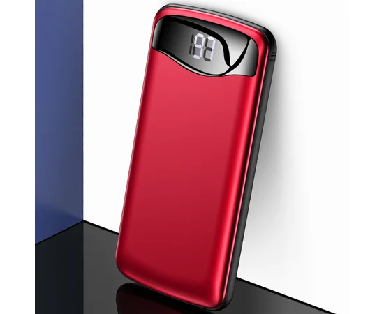 Портативное зарядное устройство Usams US-CD90 Digital Display Aluminum Alloy With Cable 10000mAh Красный