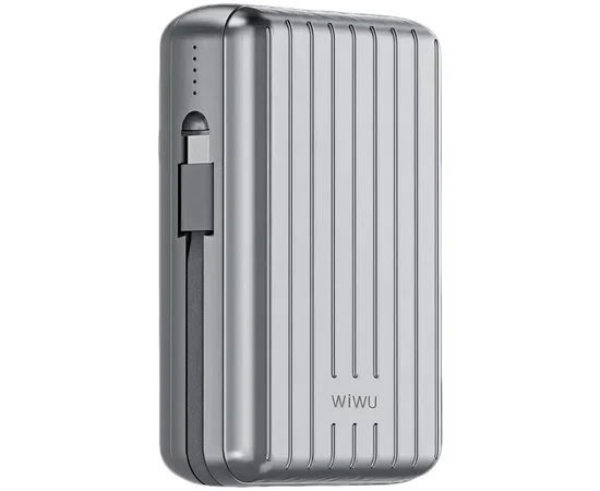 Портативное ЗУ Power Bank WIWU PP03 Trunk Series 22.5W с БЗУ 10000 mAh Silver