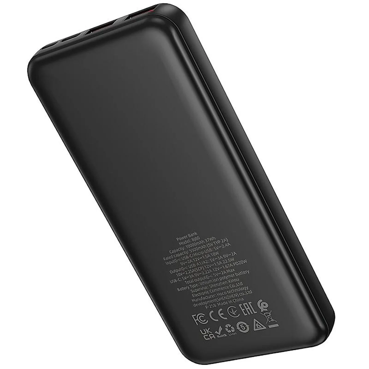Портативное ЗУ Power Bank Borofone BJ80 Starlight 22.5W+PD20W 10000 mAh Black
