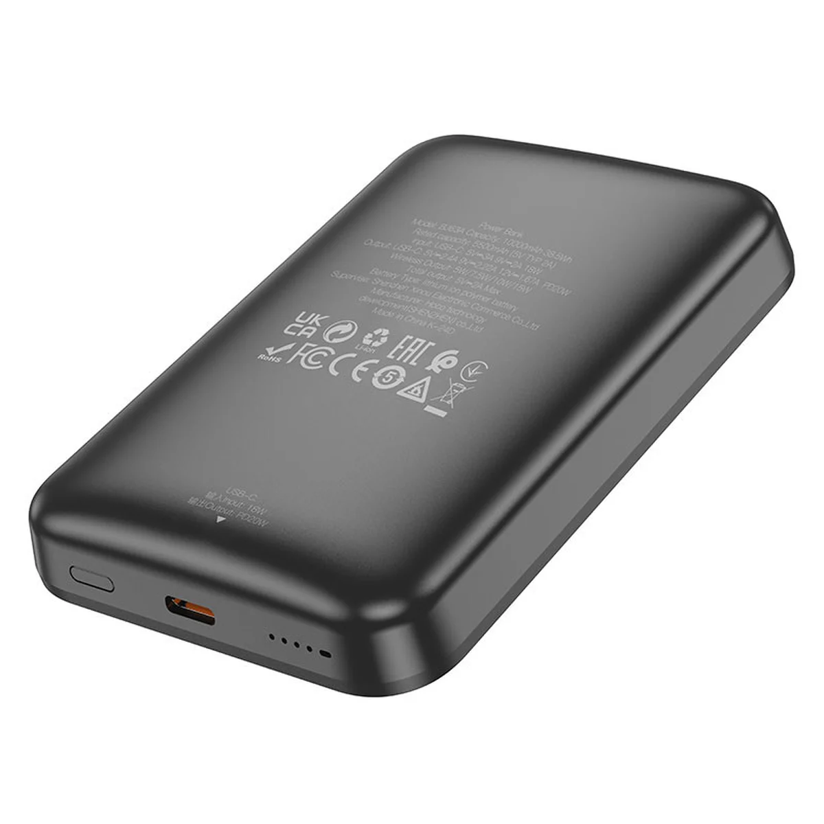 Портативное ЗУ Power Bank BOROFONE BJ63A Nimble PD20W с БЗУ 10000 mAh Black