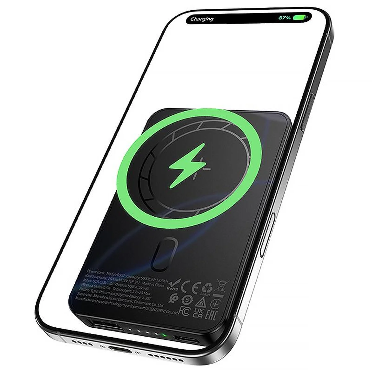 Портативное ЗУ Power Bank Borofone BJ82 Dawn 20W с БЗУ 5000 mAh Black