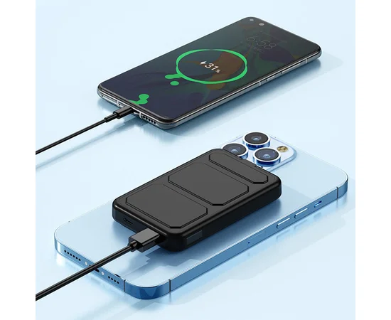 Портативное зарядное устройство Power Bank JJT-A27-1 PD20W+QC 22.5W с БЗУ 5000 mAh Black