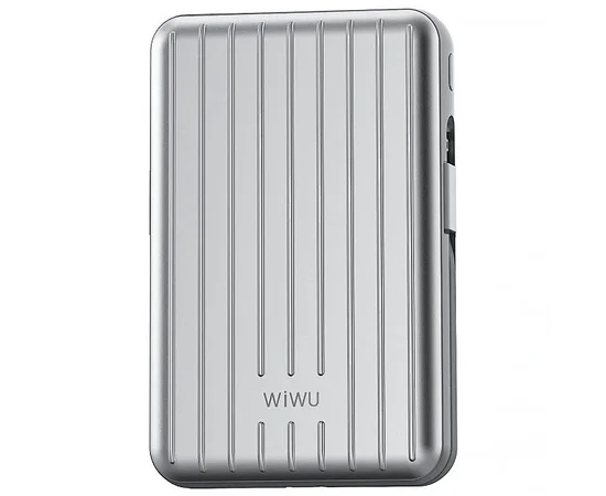 Портативное ЗУ Power Bank WIWU PP03 Trunk Series 22.5W с БЗУ 10000 mAh Silver