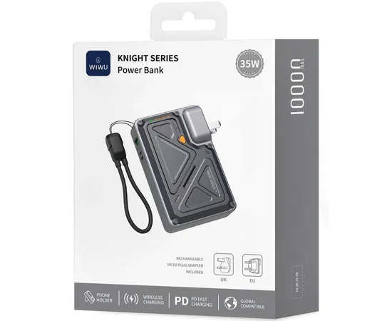 Портативное ЗУ Power Bank WIWU Wi-P057 Knight 22.5W+PD35W 10000 mAh Black