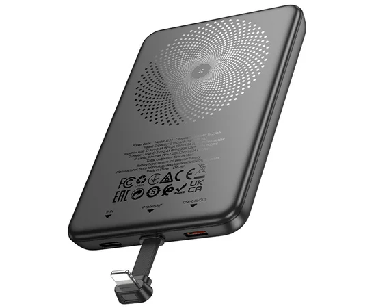 Портативное ЗУ Power Bank Hoco J133 Triumph PD20W с БЗУ + Lightning 5000 mAh Black