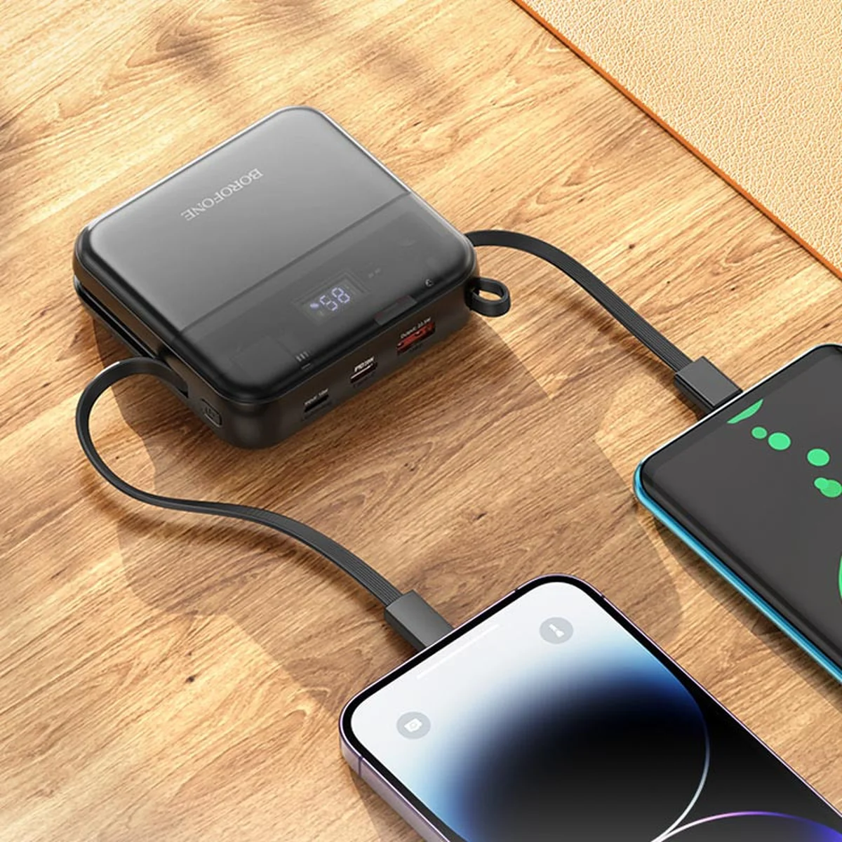 Портативне ЗУ Power Bank BOROFONE BJ64 Distinct 22.5W+PD20W with cable 10000 mAh Black