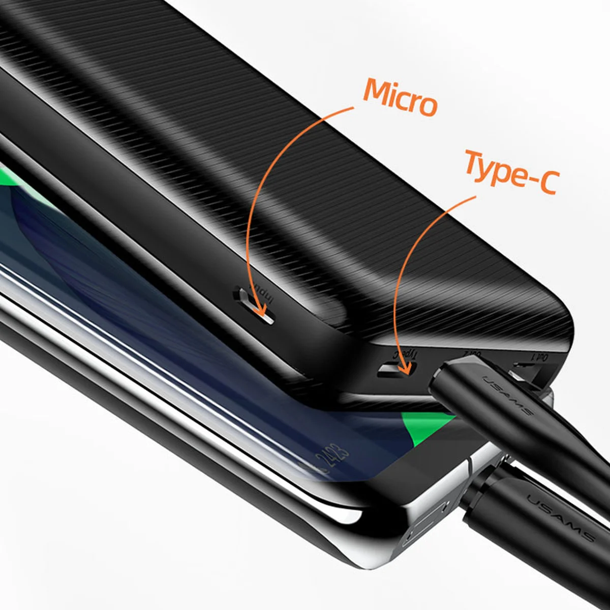 Портативное зарядное устройство Usams US-CD104 PB39 2USB 5000 mAh Черный