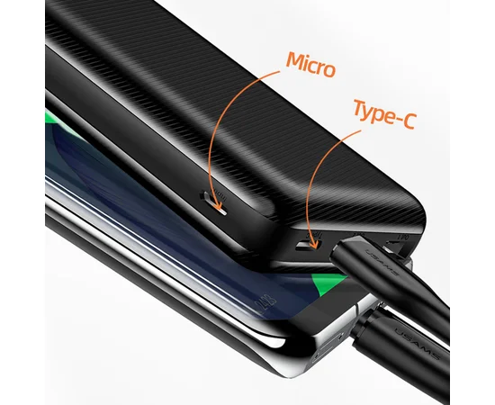 Портативное зарядное устройство Usams US-CD104 PB39 2USB 5000 mAh Черный