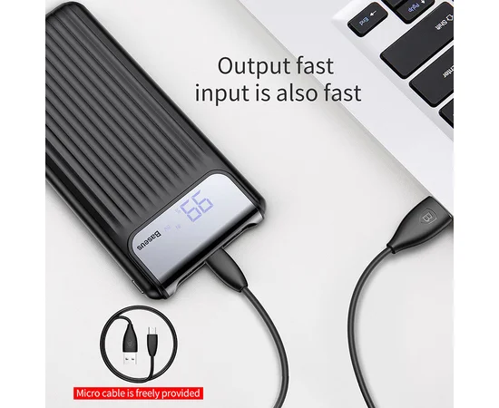 Портативное зарядное устройство Baseus Thin (PPYZ) (10000mAh QC3.0 2USB) Черный