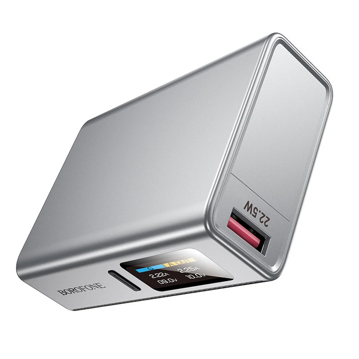 Портативное ЗУ Power Bank BOROFONE BJ72 Energy 22.5W+PD20W with display 10000 mAh Metal gray