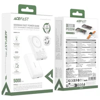 Портативное ЗУ Power Bank Acefast M25 20W с БЗУ+iWatch 5000 mAh White