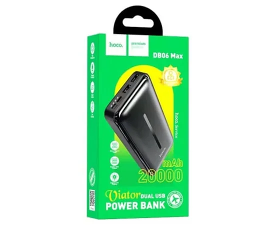 Портативное зарядное устройство Power Bank Hoco DB06 Max Viator 20000 mAh Черный