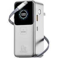 Портативное ЗУ Power Bank WIWU PM501 Power Mega PD67W with cable 15000 mAh Silver