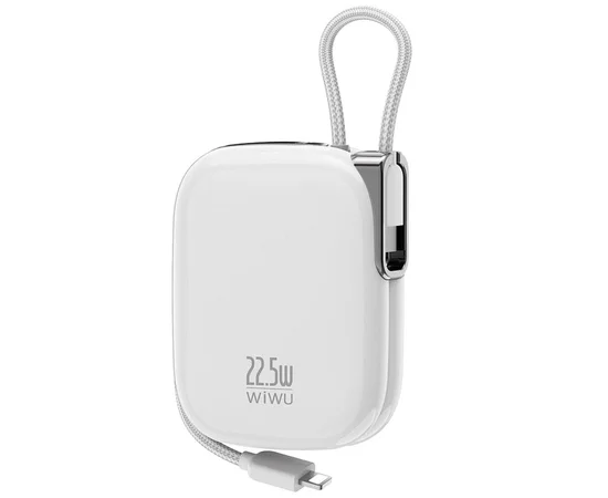 Портативное ЗУ Power Bank WIWU MH136 Sugar 22.5W with cable 10000 mAh White