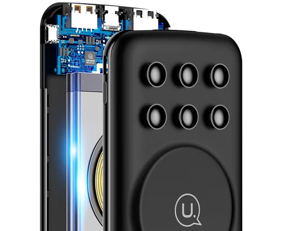 Портативное зарядное устройство Power bank Usams US-CD87 QC3.0+PD Wireless Charging 10000mAh Черный