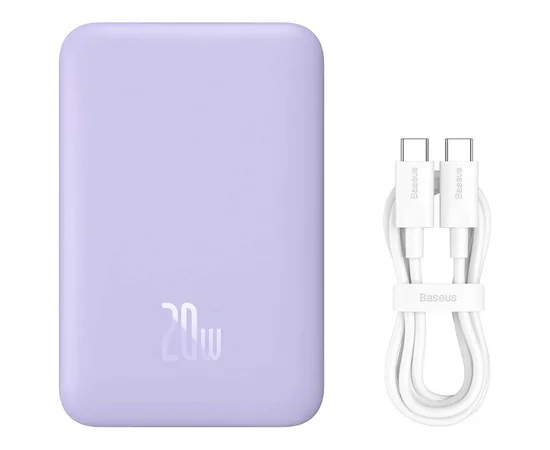 Портативное ЗУ Power Bank Baseus Magnetic Mini Air 20W c БЗУ 10000 mAh P10059001313 Nebula Purple