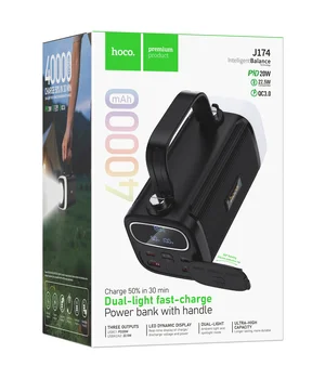 Портативне ЗУ Power Bank Hoco J174 Unimpeded 22.5W+PD20W dual lighting 40000 mAh Black