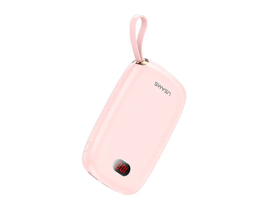 Портативное зарядное устройство Usams US-CD78 Dual USB Display With Lanyard (10000mAh) Розовый