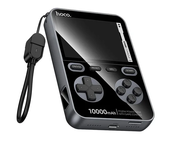 Портативное ЗУ Power Bank Hoco Q47 Shine PD20W with cable + Game Console 10000 mAh Metal gray