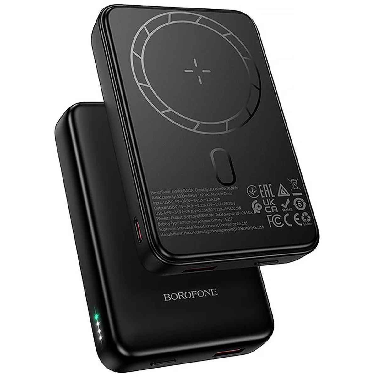 Портативное ЗУ Power Bank Borofone BJ82A Dawn 20W с БЗУ 10000 mAh Black