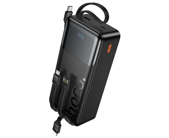 Портативное ЗУ Power Bank Hoco J156B Founder 22.5W+PD20W with four cables 30000 mAh Black