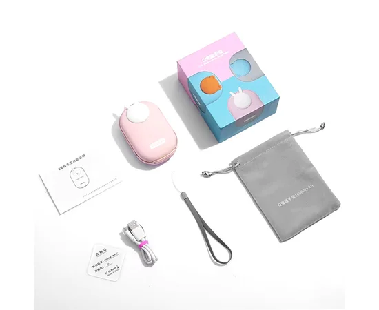 Портативное ЗУ Power Bank GXZ-N705 2in1 с обогревателем для рук 10000 mAh Pink / Rabbit