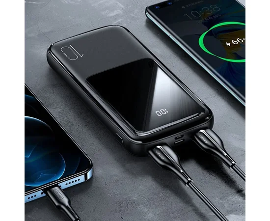 Портативное зарядное устройство Usams US-CD163 PB58 Dual USB Digital Display Power Bank 10000mAh Черный
