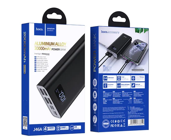 Портативное зарядное устройство Power Bank Hoco J46A "Star Ocean" 20000 mAh Черный
