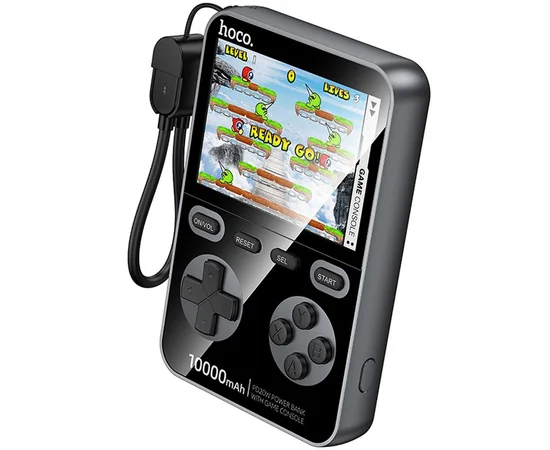 Портативное ЗУ Power Bank Hoco Q47 Shine PD20W with cable + Game Console 10000 mAh Metal gray