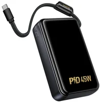 Портативное ЗУ Power Bank Hoco Q54 Shine PD45W with cable 20000 mAh Metal gray