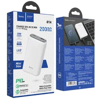 Портативний зарядний пристрій Power Bank Hoco Q1A Kraft 20000 mAh Білий