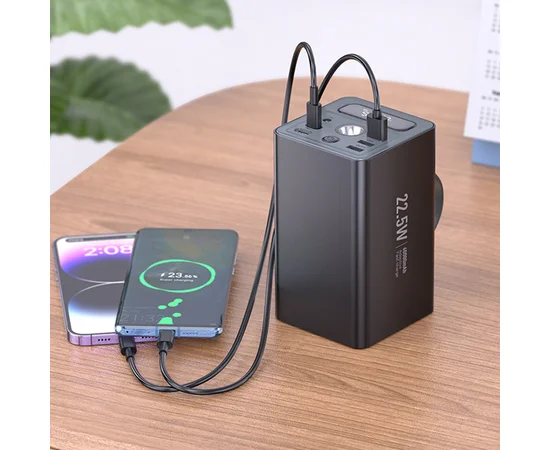 Портативное ЗУ Power Bank Hoco J138 22.5W+PD20W+DC12V 60000 mAh Black